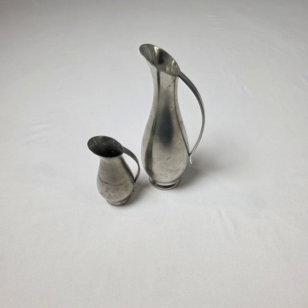 Royal‎ Holland Pewter Daalderop Pitcher & Creamer Set Mid Century Modern Holland